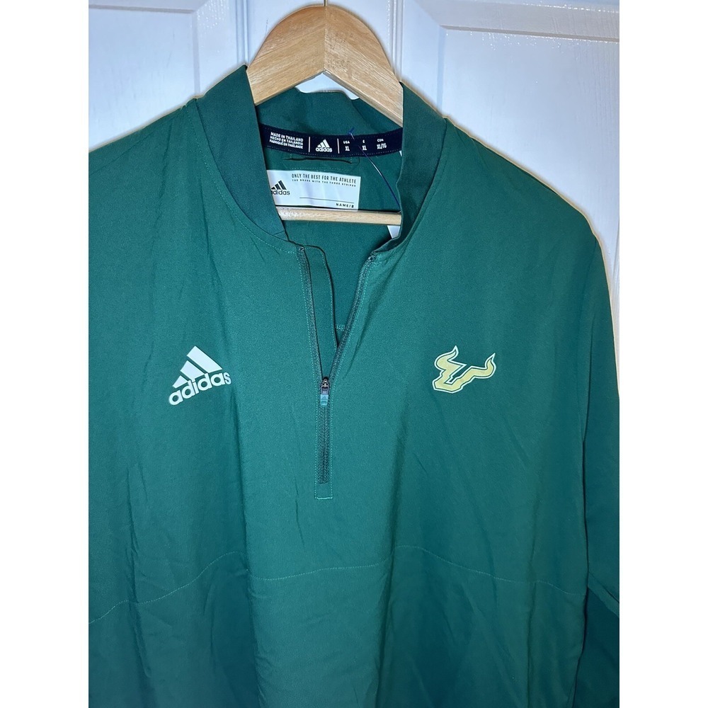 Adidas USF BULLS South Florida Team Issued 1/4 Zip Green Long sleeve Ladies XL - Picture 2 of 5